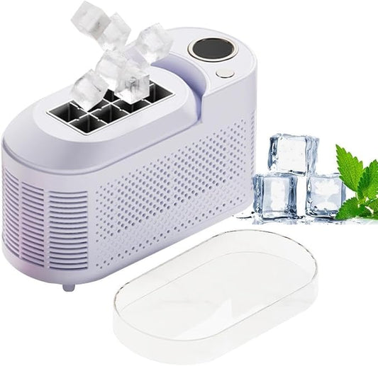 Compact Portable Ice Maker - Quick 8 Cubes in 10 Min, Ideal for Home, Office, Camping & Parties, Easy to Clean, Energy-Efficient & Quiet Operation