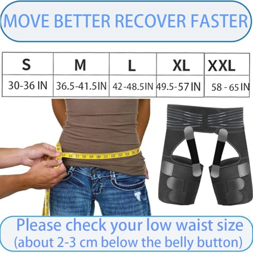 Thigh Compression Sleeve | Hip Sciatica Pain Relief Device Brace | Hamstring & Groin Compression Sleeve Wrap for Sciatic Nerve Relief | Hip Support Brace for Women & Men (1, Small)