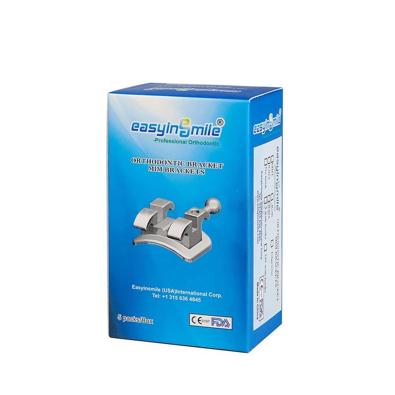 SNAWOP Dental Orthodontic Brackets Mini Metal Tooth Braces Roth/MBT(5 Packs MBT 022 3-4-5 with Hooks)