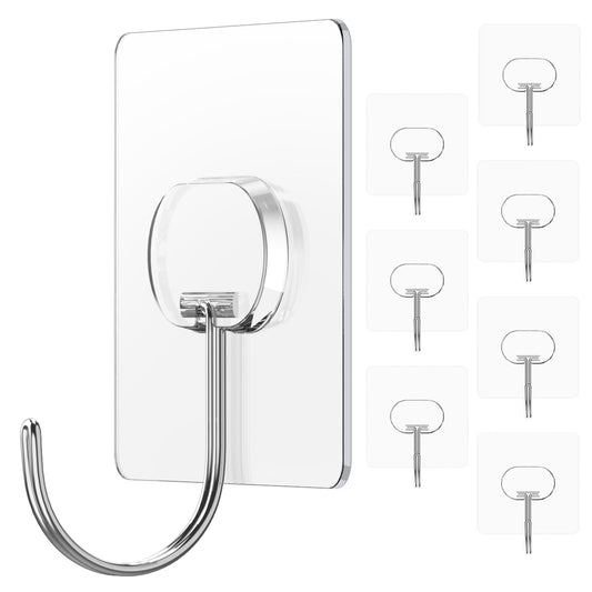 Adhesive Hooks for Hanging Heavy Duty Wall Hooks Self Adhesive Towel Coat Hooks Waterproof Transparent Hook for Bathroom Shower Kitchen Keys Door Outdoor Home Improvement Utility Hook 12 Pack