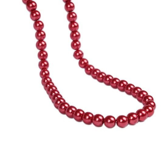 8mm Pearl Choker Necklace Multicolor 1920s Dainty Beads Necklace Costume Prom Party Statement Jewelry for Women-red