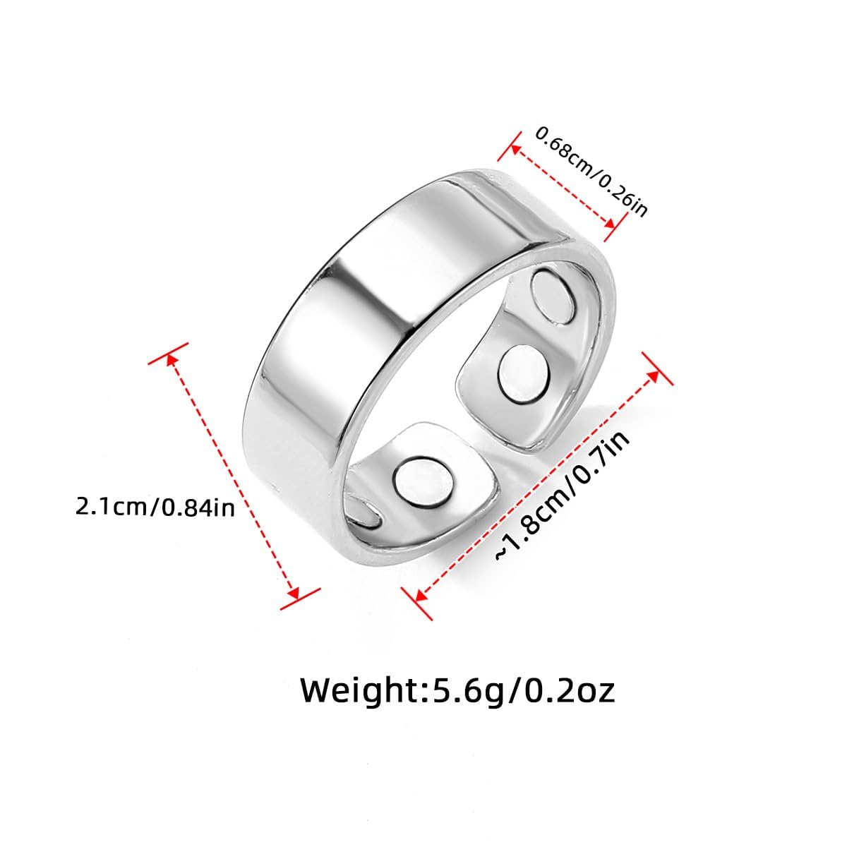 2PCS Magnetic Rings for Women Anti Snoring Ring Auvulis Migraine Rings Titanium Ion Magtherapy Lymphatic Drainage Rings Lymph Nodes Acupuncture Therapy Stainless Steel Ring For Women Men Health Jewelry Gifts