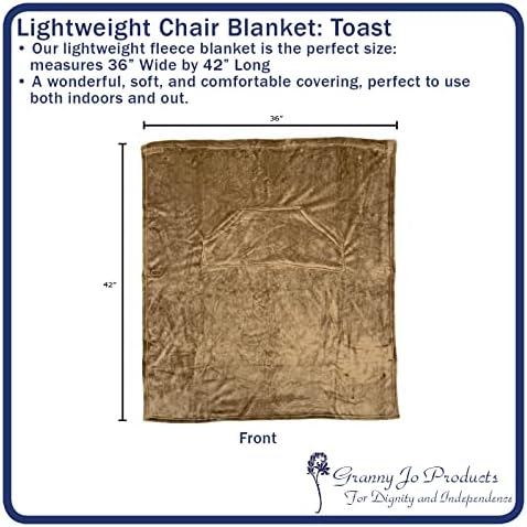 Granny Jo Products Lightweight Wheelchair Blanket, Warm Fleece, Fleece with Pocket, Toast, 36 inch (2204)