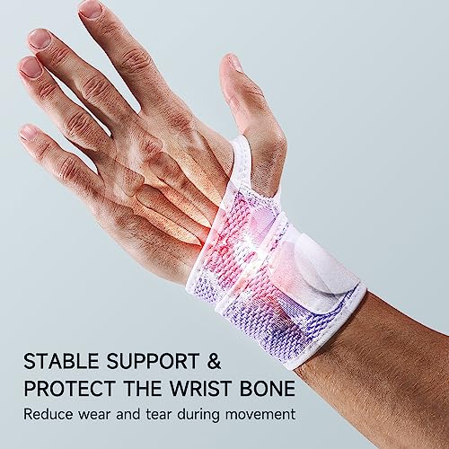 Sport Slim Wrist Wrap - Wrist Brace for Carpal Tunnel Relief, Neoprene-Free Compression Wrist Support for Workout, Adjustable Wrist Guards Fit Right Left Hand(Violet, Pack of 1)