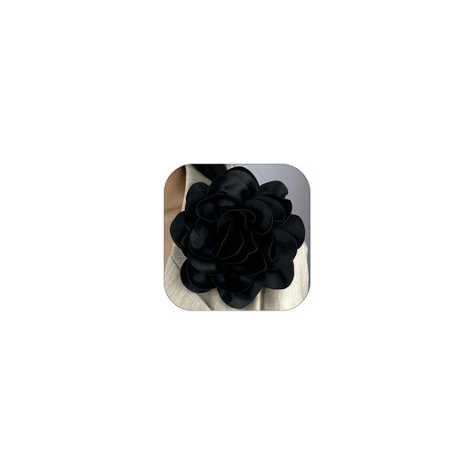 19mm Extra Large Rose Flower Brooches Lapel Pins Dainty Satin Fabric Brooches Big Camellia Flower Brooch Pin for Women Wedding Part Dance Clothes Accessories Jewelry (PinkWhite)