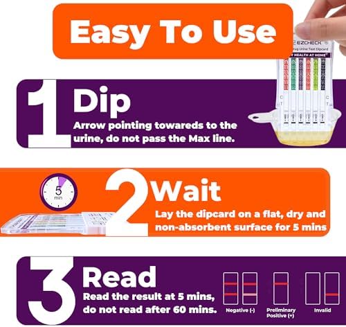 [500 Pack] EZCHECK® 6-Panel Drug Test - at-Home Rapid Urine Screening Kit for 6 Most Used Drugs: (THC-Marijuana, BZO-Benzos, MET-Meth, OPI/MOP-Opiates, AMP-Amphetamine, COC) - FSA/HSA Eligible