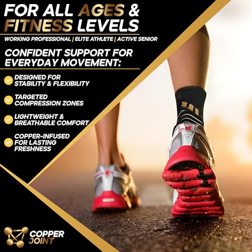 Ankle Brace for Women and Men - Ankle Compression Brace with Adjustable Straps, Sprain Braces, Arch Support for Sprained Ankle, Achilles Tendon Support Plantar Fasciitis Relief, Medium