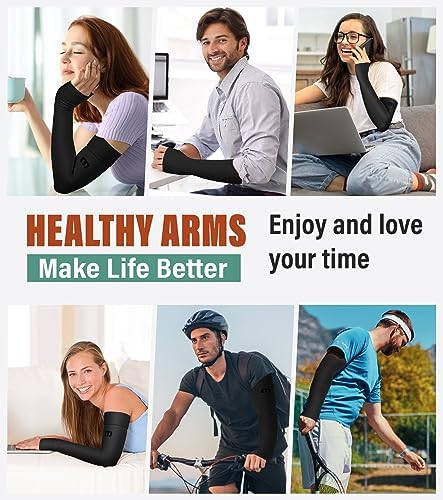 MGANG Lymphedema Compression Arm Sleeve with Gauntlet for Women Men, Opaque, 20-30 mmHg Medical Graduated Compression Full Arm Support, Thumb Lymph Edema Arm Sleeve, Pain Relief, Arthritis, Black XXL