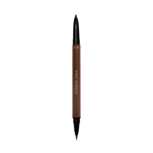 tarte double take eyeliner – 2-in-1 Liquid & Gel Eyeliner for Bold All-Day Wear, Waterproof, Easy to Apply, Vegan, Cruelty-Free, full size, brown