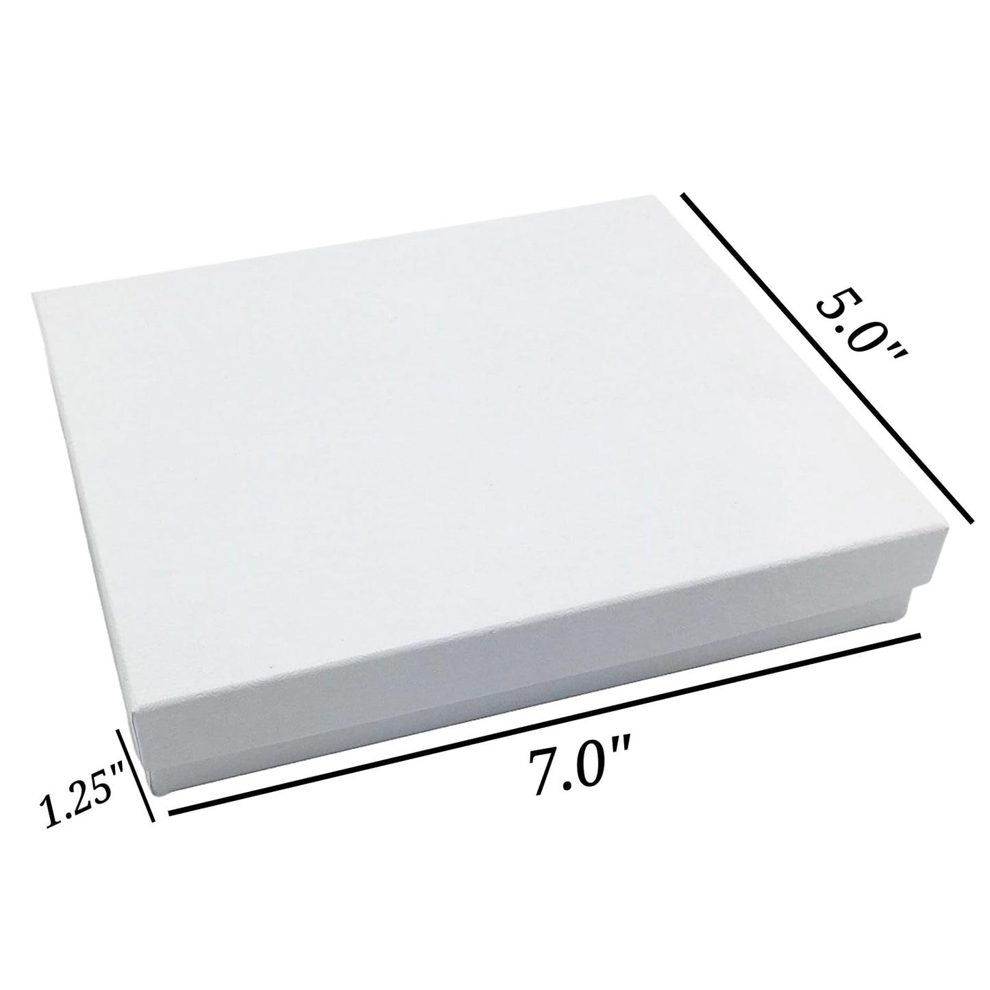 RJ Displays 15 Pack Swirl White Cotton Filled Paper Cardboard Jewelry Necklaces, Bracelets, Jewelry Sets, Watches, Belt Buckles Gift Packaging, and Retail Display Boxes Size: 7" x 5" x 1-1/8" Inch