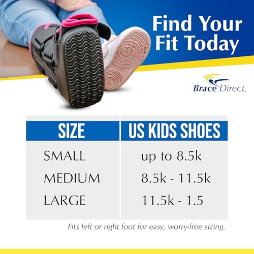 Brace Direct Kids Fracture Boot Pediatric Walking Boot for Foot Fracture, Ankle Sprain & Post-Op Recovery, Yellow (Medium, US Kids 8.5K–11.5K)