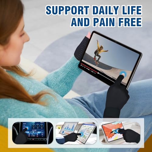 2 Pairs Pack Compression Gloves for Women Men, Copper Arthritis Gloves for Hand Pain Relief, Carpal Tunnel Wrist Support, Rheumatoid, Joint Swelling,Fingerless for Computer Typing(Large/X-Large)