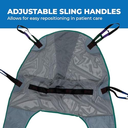 Patient Aid Full Body Divided Leg Sling - Easy-to-Wash Mesh Fabric for Bathing and Toileting - Comfy Safe Lifting for The Elderly and Non-Weight Bearing - Medium, 225lb. Maximum Carrying Capacity