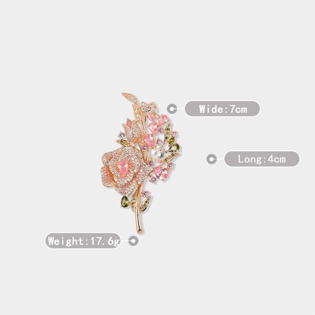 AILONMEI Elegant Pearl Flower Designer Brooch Pins Broches Costume Jewelry For Women Fashion Christmas Gift (Pink Rose)