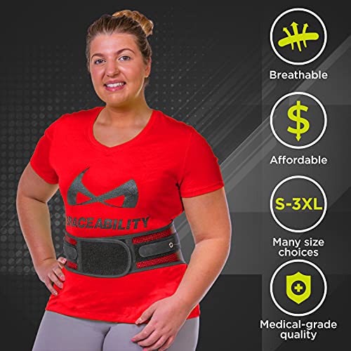BraceAbility Spine Sport Lower Back Brace - Working Out, Exercise, Run, Kayak, Golf, Gym, Manual Labor, Tennis, Athletic Lumbar Corset for Active Women and Men (Extra Large)