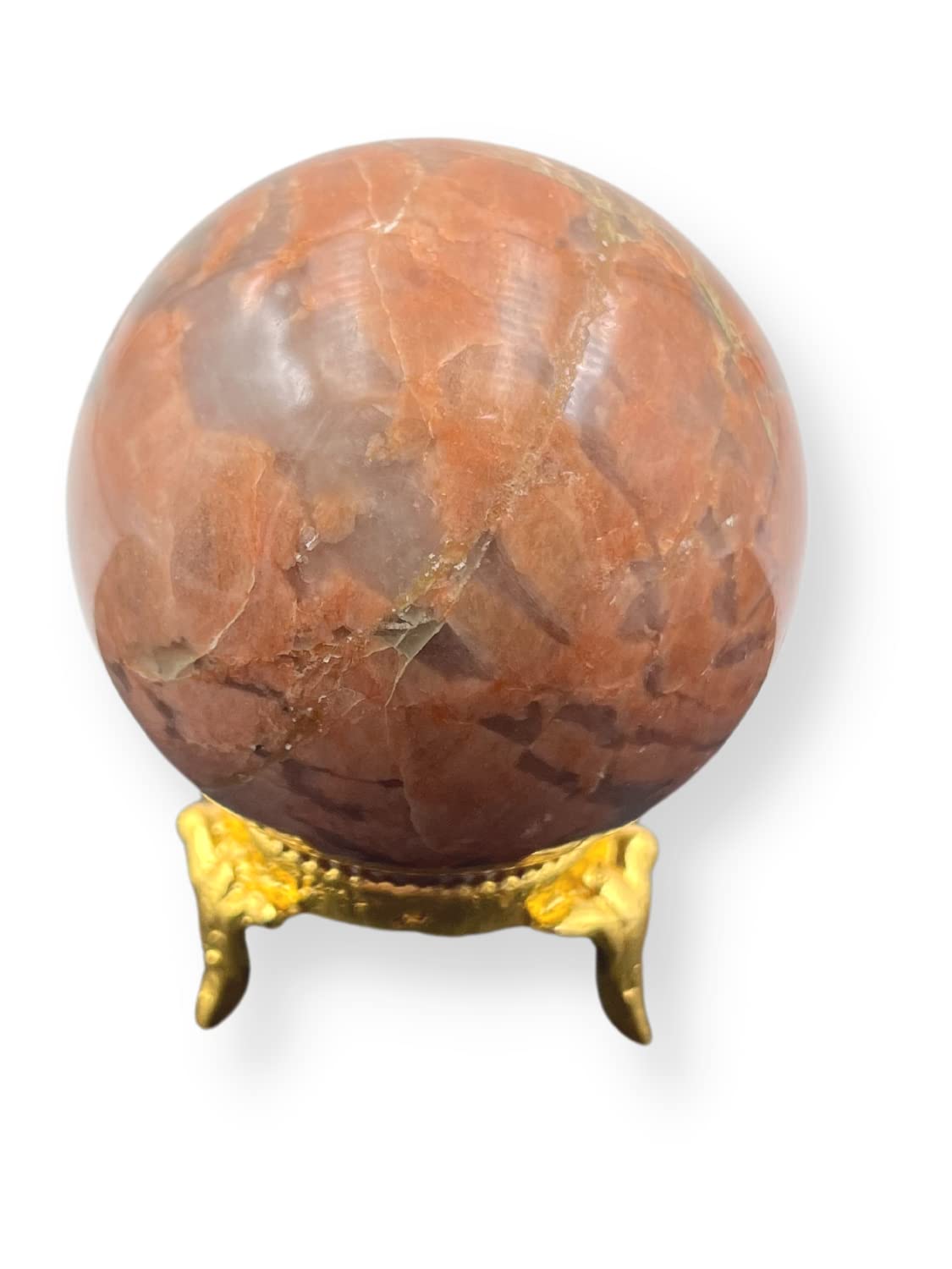 GEMSCITE Natural Moon Stone 50-55 mm Gemstone Ball Sphere with Stand Hand Carved Crystal Altar Healing Devotional Focus Spiritual Chakra Cleansing Metaphysical Gift for Men Women from India