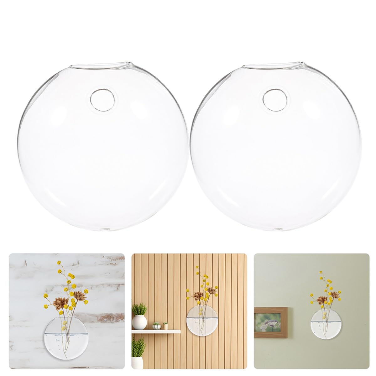 PRETYZOOM 6pcs Wall Hanging Glass Plant Pots Hydroponic Terrarium Vases for Home Décor and Indoor Plant Propagation