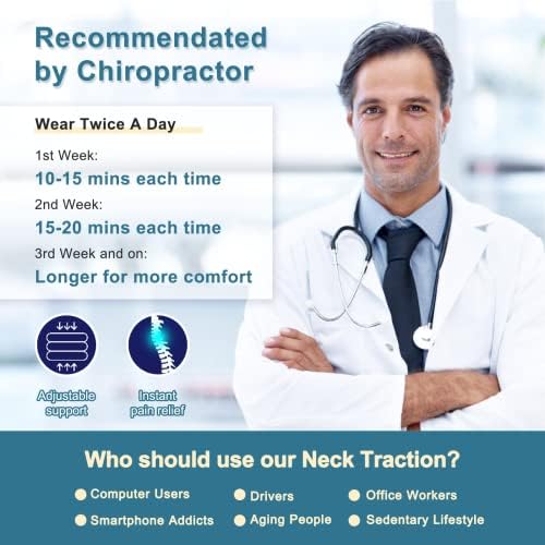Cervical Neck Traction Device, Neck Stretcher, Neck Traction Device for Neck Pain Relief, Cervical Neck Traction Device, Inflatable Neck Brace & Neck Decompression(Gray)