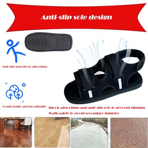 Medical open-toe plaster shoe, postoperative recovery shoes, plaster shoe covers medical boots suitable for foot sprains, ankle fractures, toes, suitable for left and right feet(XL)
