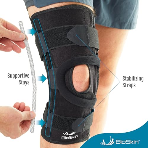 BioSkin Wraparound Patella Stabilizer Knee Brace for Patellofemoral Pain, Patella Tracking Disorders, Dislocation, and Subluxation, Left or Right Kneecap Tracking (L)