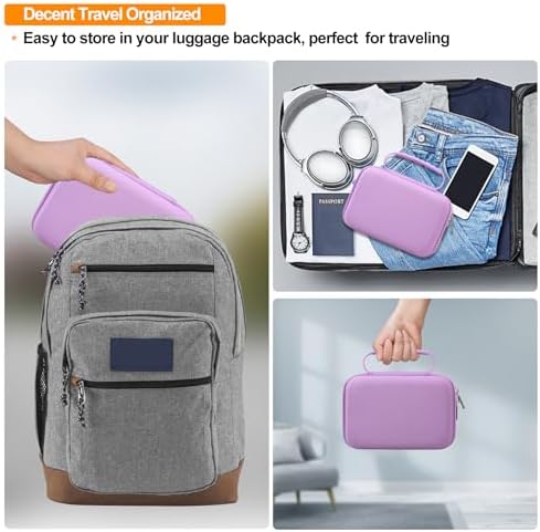 Elonbo Carrying Case for iHealth Track Smart Upper Arm Blood Pressure Monitor, Wireless Bluetooth Blood Pressure Monitor Travel Protective Bag Storage Holder, Mesh Pocket fits Range Cuff, Purple