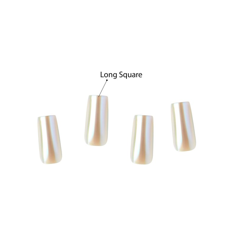 GoldFinger False Nails Kit, Special Chrome Effect, Long Square Metallic Silver Design Nail, Long-Lasting Hottest Trend Press on Nails, Convenient & Easy to Apply