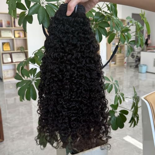 VIPbeauty16A Burmese Curly Human Hair Bundles 26 Inch 100% Unprocessed Brazilian Virgin Hair Quick Weave Bundles Human Hair Extensions Real Human Hair Natural Black
