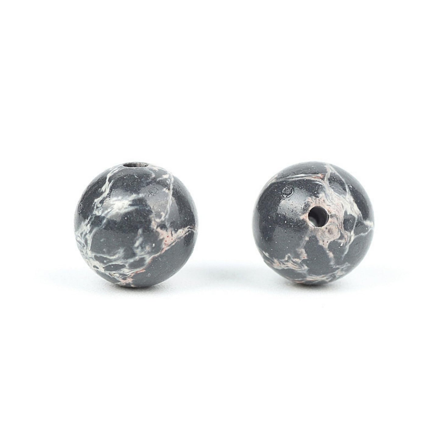 100Pcs Natural Stone 8mm Black Imperial Jasper Round Loose Gemstone Energy Healing Beads Hole Size 1mm DIY Smooth Beads for Bracelet Necklace Earrings Jewelry Making
