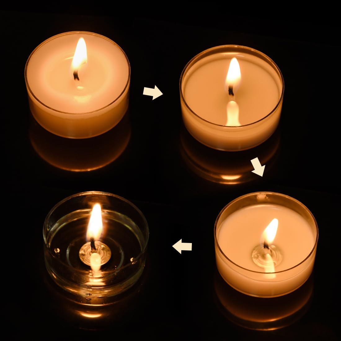 16PCS Pure White Beeswax Tealight Candles, Natural Scent, Clear Cup
