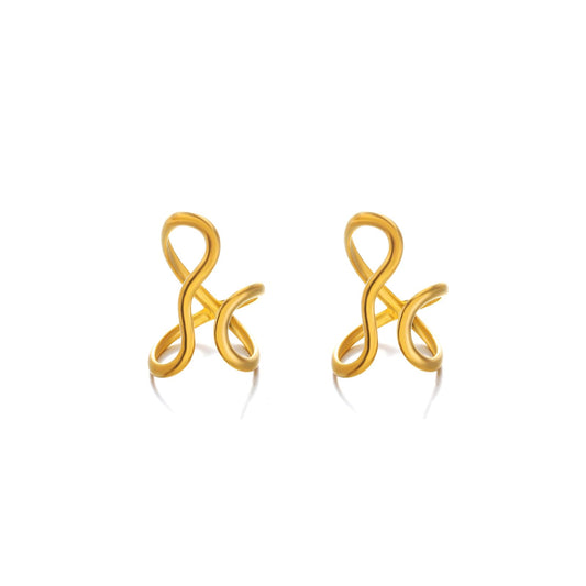 AIETUE Chunky Rings For Women, Gold Silver Thumb Ring Asymmetrical Wavy Curve Ring Adjustable Non Tarnish Dainty Stainless Steel New Year Anniversary Birthday Jewelry Gift (Wavy Gold 2Pcs)