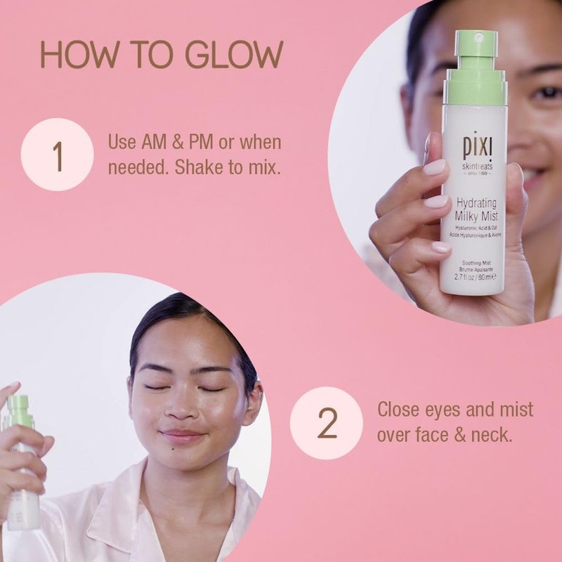 Pixi Beauty Milky Mist 2.70 Fl Oz | Hydrating Moisturizer for Dry Skin | Infused with Hyaluronic Acid