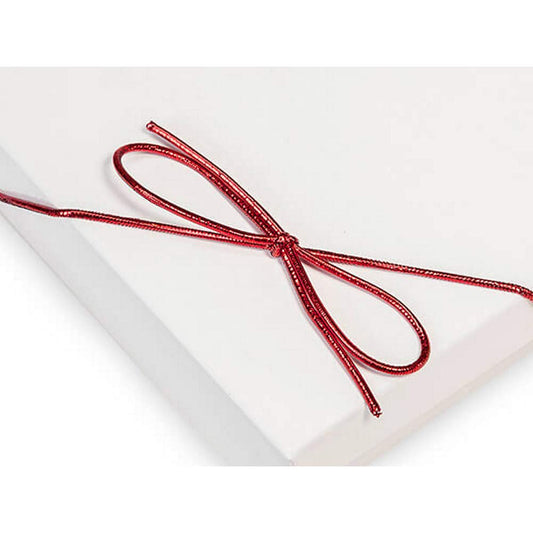 22 Inch Red Metallic Stretch Loops with Bow (1/16in. Cord) (100)