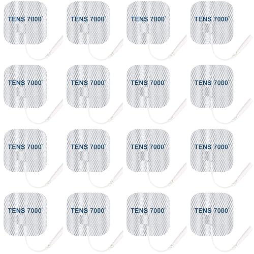 TENS 7000 Official TENS Unit Electrode Pads - 16 Pack, Includes Electrode Carrying Case, Premium Quality OTC TENS Unit Replacement Pads, 2" X 2" - Compatible with Most TENS Machines