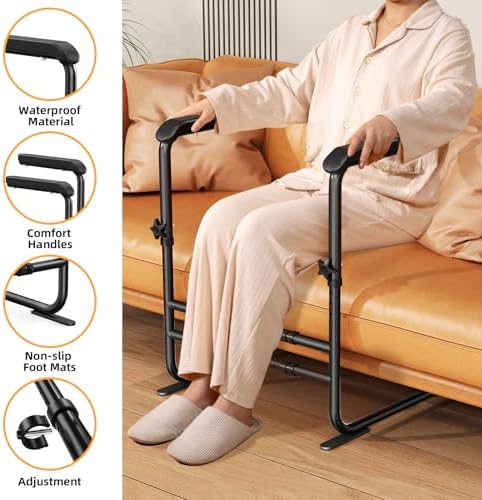 Couch Stand Assist with Wide Handle for Elderly, Height & Width Adjustable Chair Lift Assistance for Seniors, Pregnancy, Disabled, Soft Grip Mobility Aid,450 lbs Capacity (Black)
