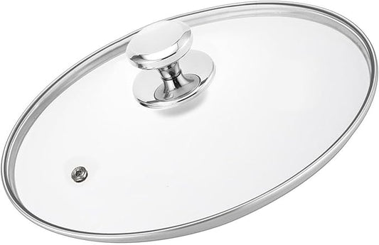 Glass Lids, Replacement Tempered Clear Glass Lids with Steam Ventï¼Covers For pots, pans and skilletsï¼Available in Small and Large Lid 8, 9.5, 10.25, 11, 12, and 12.5 Inch