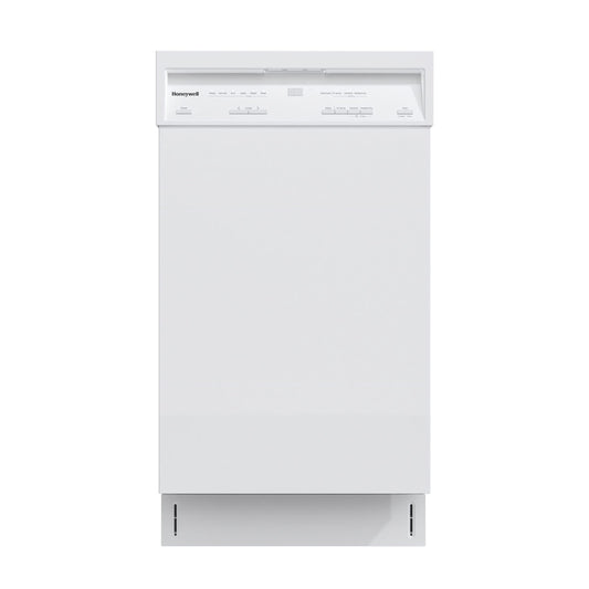 Honeywell 18 Inch Dishwasher with 8 Place settings, 6 Washing Programs, Stainless Steel Tub, UL/Energy Star- White