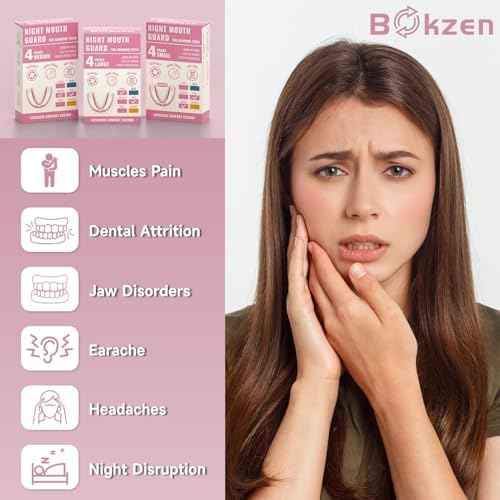4 Pack Pink Kids Mouth Guard for Grinding Teeth, Moldable Kid Mouth Guard for Clenching Teeth at Night, Comfortable Mouthguard Stops Bruxism, TMJ