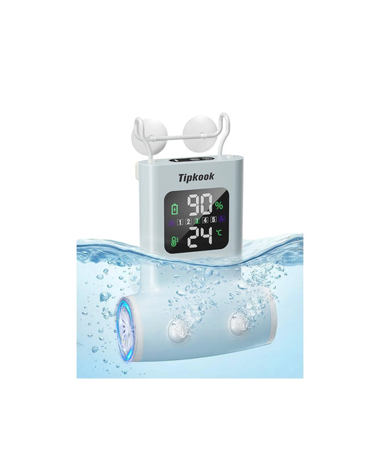 Tipkook Portable Bath Jets for Tub: 5-Speed Jet Spa for Bathtub with LED Display, Bath Jet/Bubble Mode, Rechargeable Bath Jets, Dual Water Outlet, IPX8 Waterproof, Ideal Gift for Home - Blue