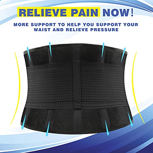 Back Brace for Lower Back Pain - Lumbar Support Belt for Women & Men - Relief Back Pain, Relief for Herniated Disc, Sciatica, Scoliosis XL/XXL(37"-45")