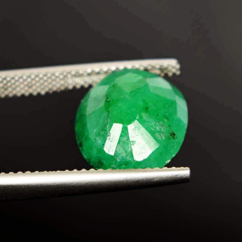 GEMHUB Gemstone For Jewelry Making 5.20 Carat Colombian Egl Certified Natural Green Emerald Oval Cut Loose Gemstone Jewelry For Women