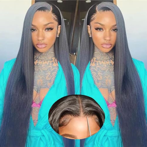 6x5 HD Lace Front Wig Wear and Go Glueless Wigs Human Hair Pre Plucked Pre Cut 200% Density Straight Lace Front Wigs Human Hair Glueless Lace Front Wigs For Women 22 Inch
