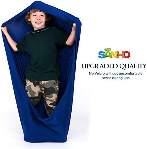 SANHO Dynamic Movement Sensory Sock, Body Sock, Toys for Autistic and Sensory Processing Disorders, Updated Version, Good for Height:35"- 59" Deep Blue