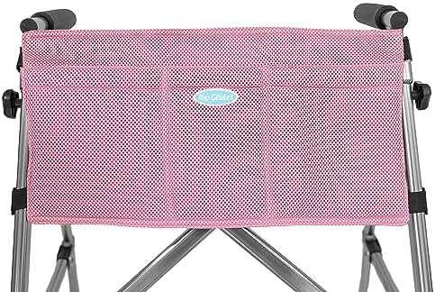 Top Glides 5-Pocket Carry-All Pouch for Stander Folding Walkers (Pink)