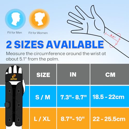 Resting Hand Splint with Adjustable Knob, Carpal Tunnel Wrist Brace Night Support with Removable Wrist Splint, Pain Relief for Stroke Recovery, Tendonitis, Arthritis, etc. Either Hand, S/M,L/XL