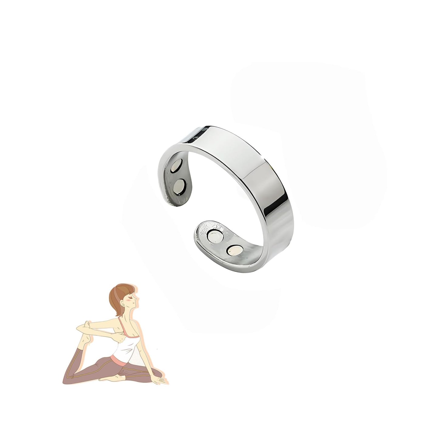 LIU JUN Rings for Women, Magtherapy Lymphatic Drainage Titanium Ion Rings Lymph Nodes Acupuncture Therapy Open Olux Ring For Women Men Health Jewelry Gifts (silver)