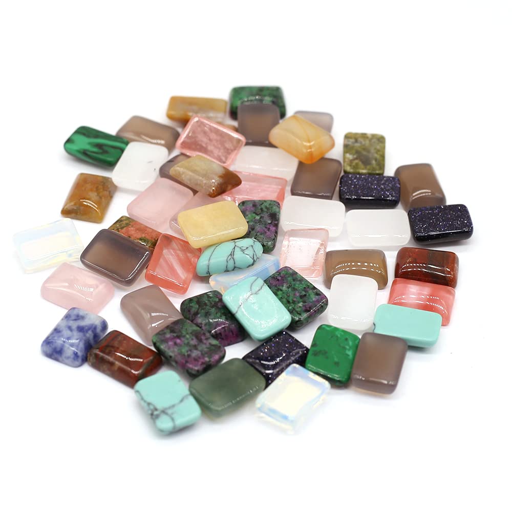 Rectangle Cabochon Flatback Natural Stones Cabochon for Jewelry Making 20 Pcs