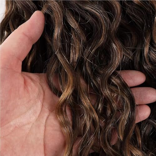 Brown Human Hair Bundles Ombre Highlight Bundles Human Hair #4 Water Wave Bundle 20 22 24 inch P430 Water Wave Bundle