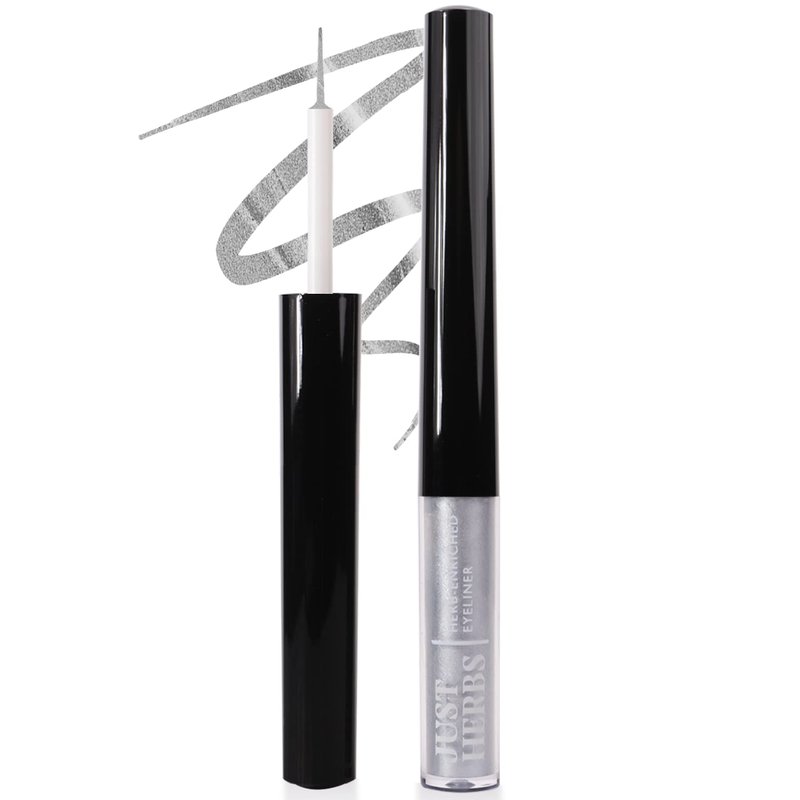 Herb-Infused Waterproof Eyeliner in Platinum Silver by Just-Herbs-india