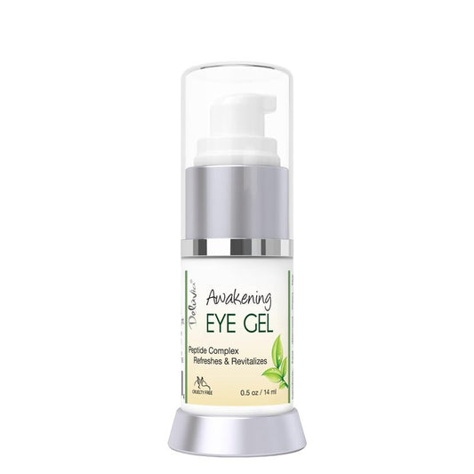 Deluvia Daily Under Eye Gel - Reduces the Appearance of Puffiness, Wrinkles, Fine Lines, Bags, Dry, Crepe Skin - Organic Aloe, Vitamin E, Hyaluronic Acid - Firming Moisturizing..