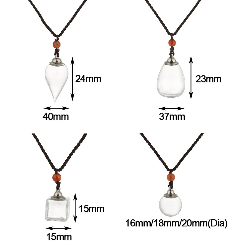 925 Sterling Silver Blood Vial Necklace For Women and Men - Glass Pendant Perfume Bottle Necklace - Water Container Jar Necklaces For Liquid Oil Diffuser Jewelry